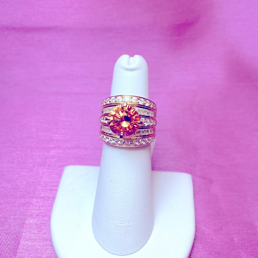 Bella Luce Dillenium Cut Champagne & White Diamond Simulants Ring